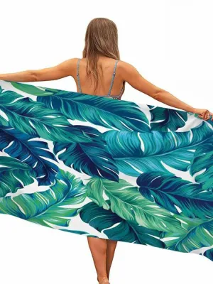 ASHORESHOP Quick Dry Microfiber Pool Beach Towel Palm Leave Print Beach Blanket