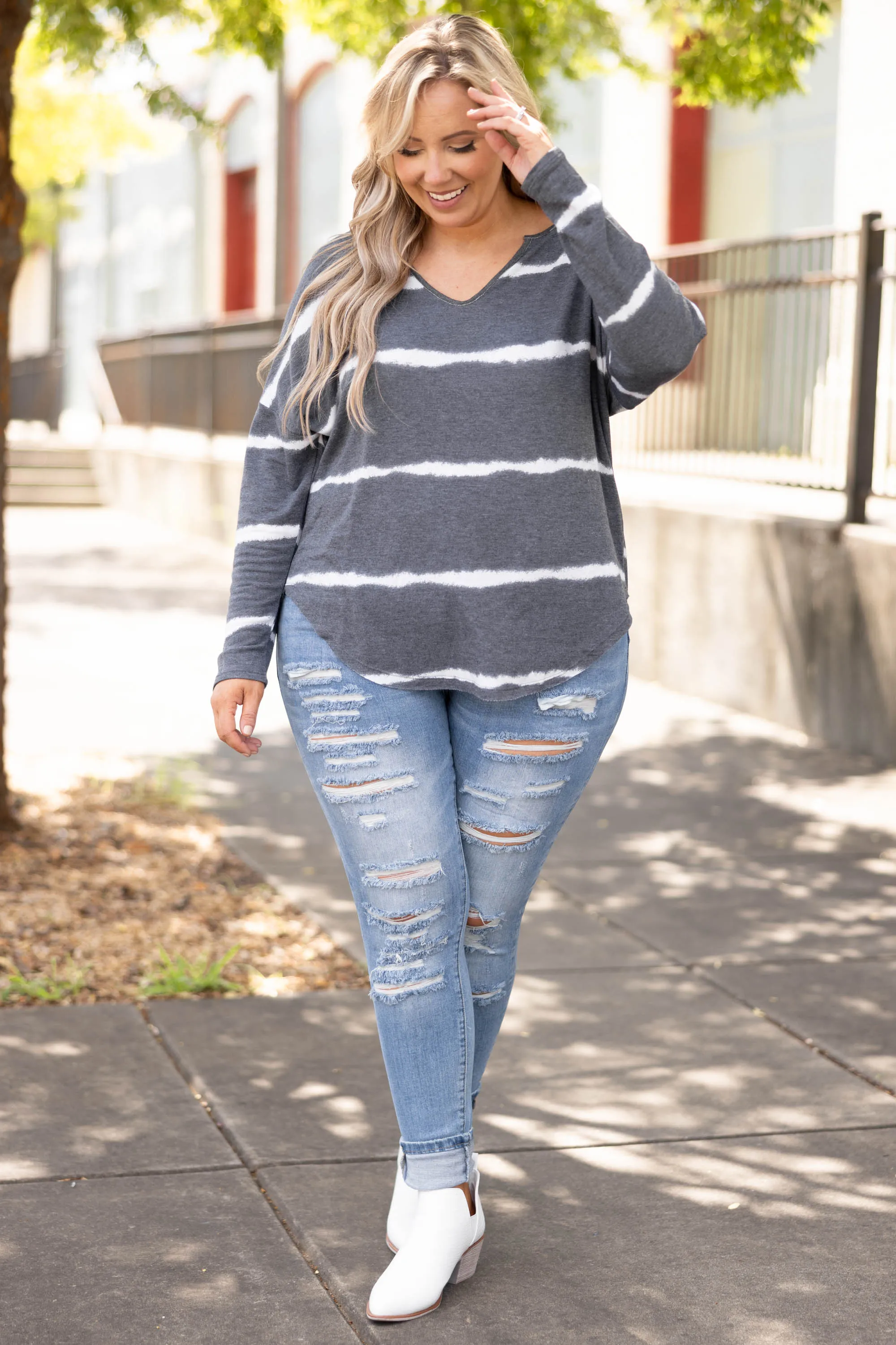 Careless Whisper Top, Charcoal