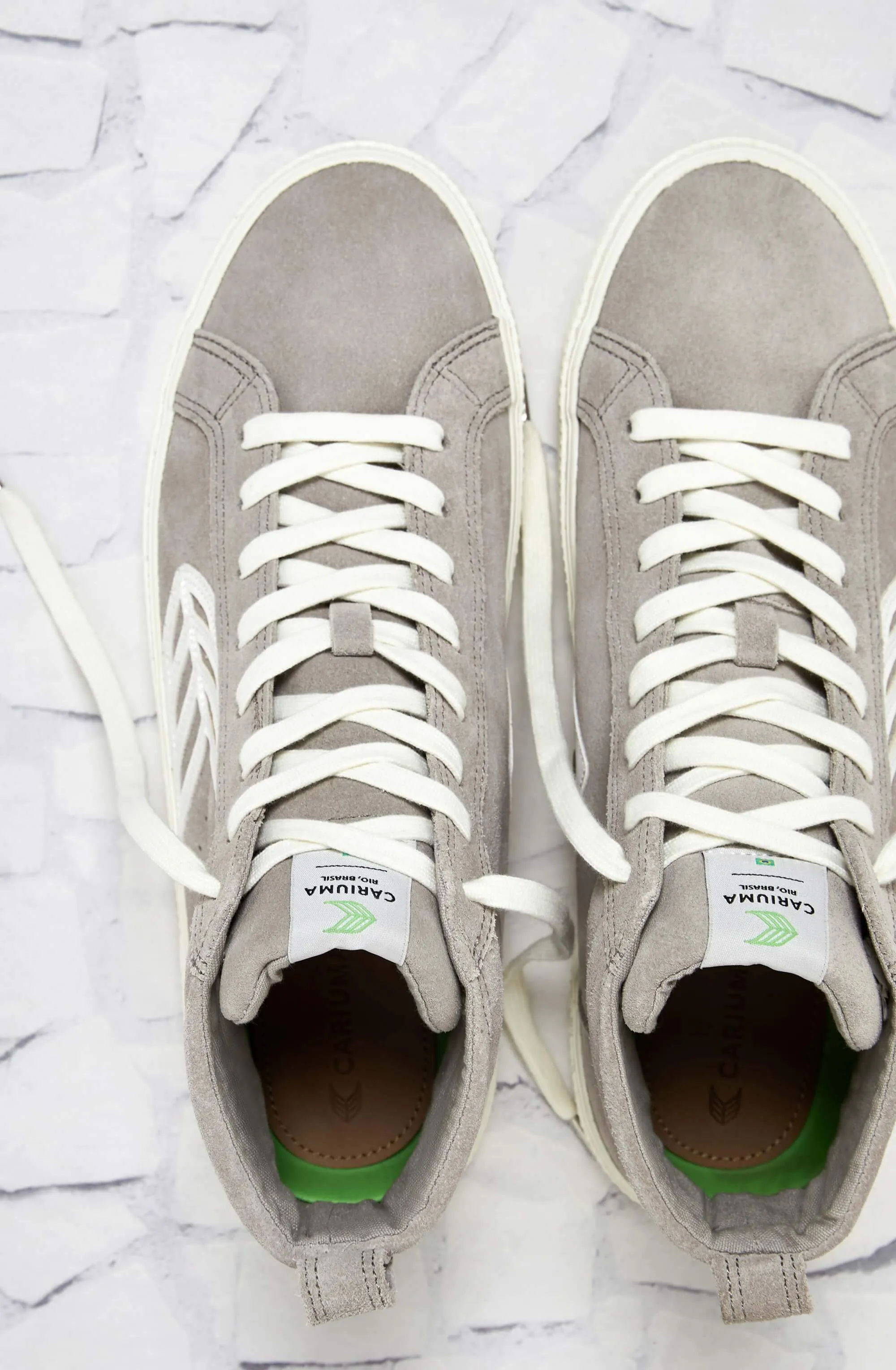 CATIBA High Cloud Grey Suede Ivory Logo Sneaker Men