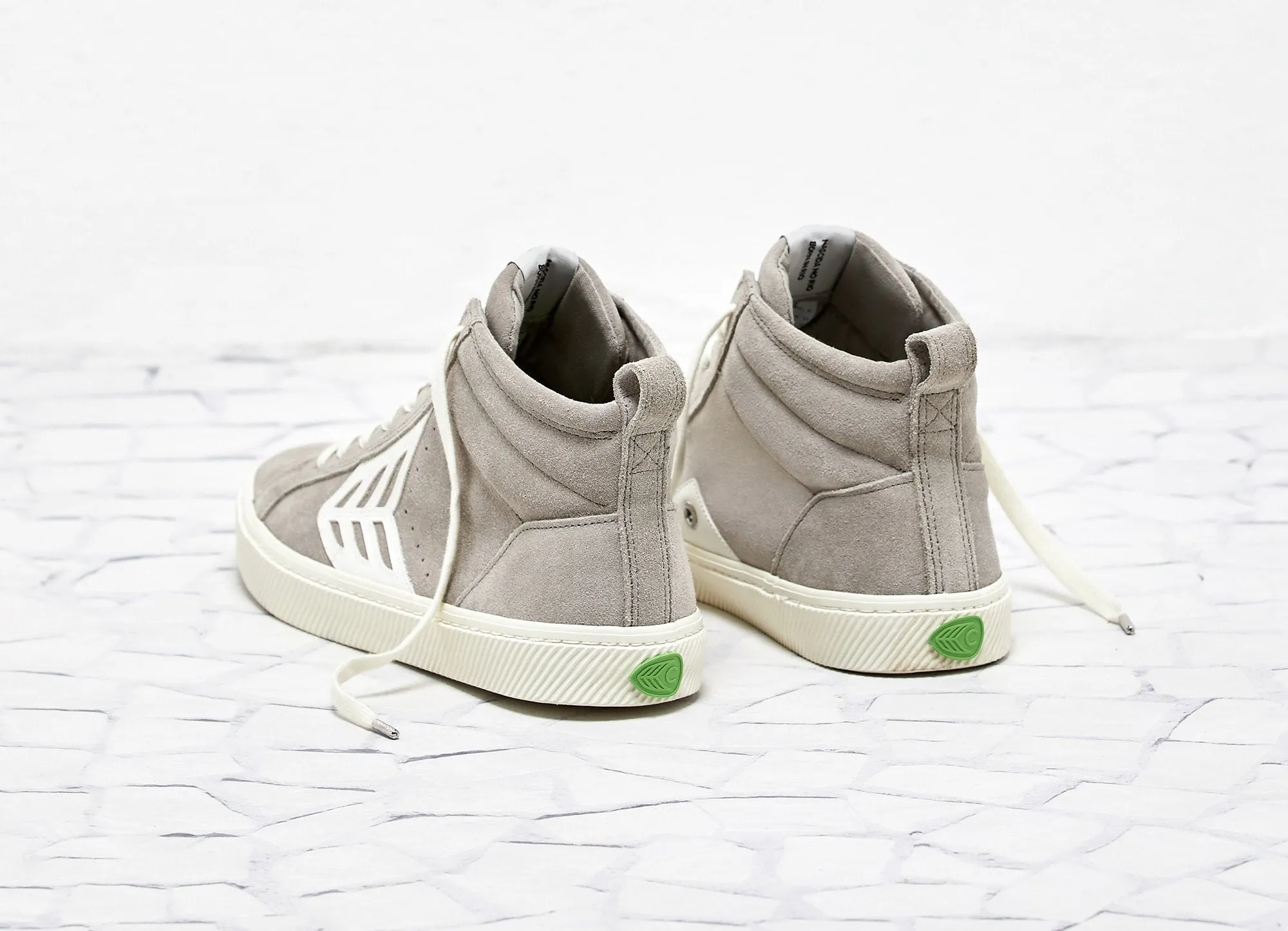 CATIBA High Cloud Grey Suede Ivory Logo Sneaker Men