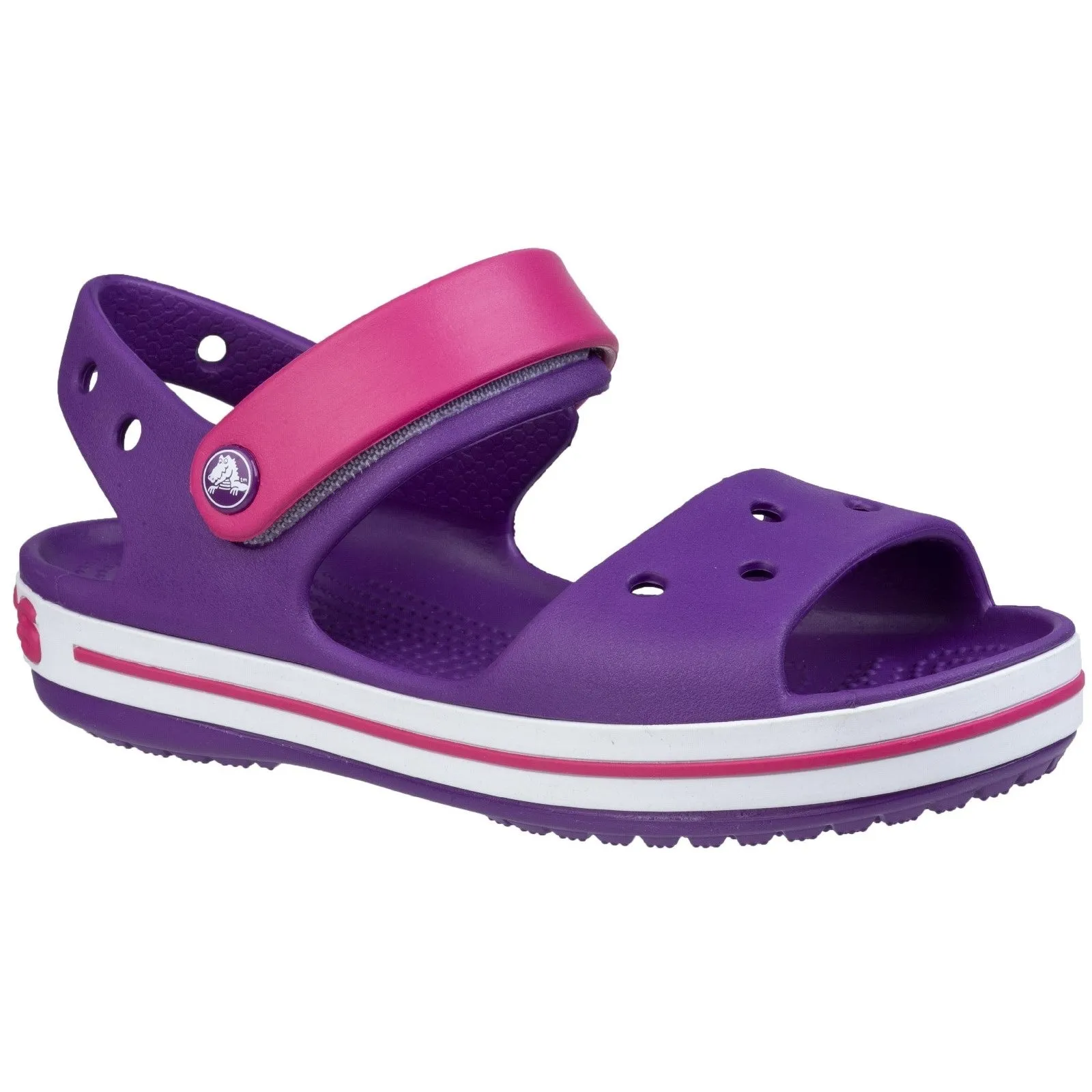 Crocband Kids Sandal - Sporty & Comfy Footwear with Jibbitz Charm Holes, Croslite Cushioning, Secure Heel & Ankle Strap for Ultimate Comfort