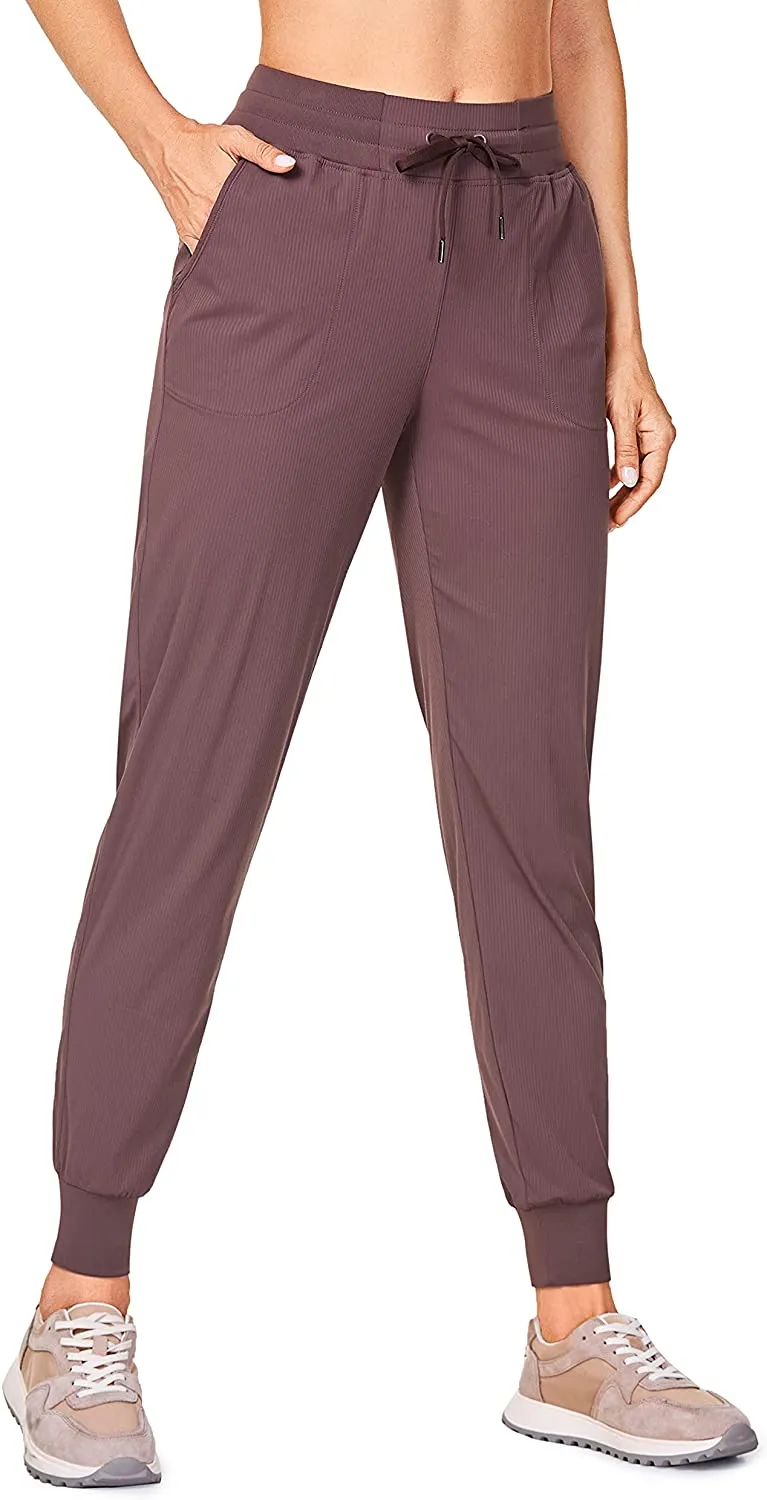 CRZ YOGA Women's High Waist Workout Studio Joggers 27.5" - Lightweight All-Day Tapered Pants