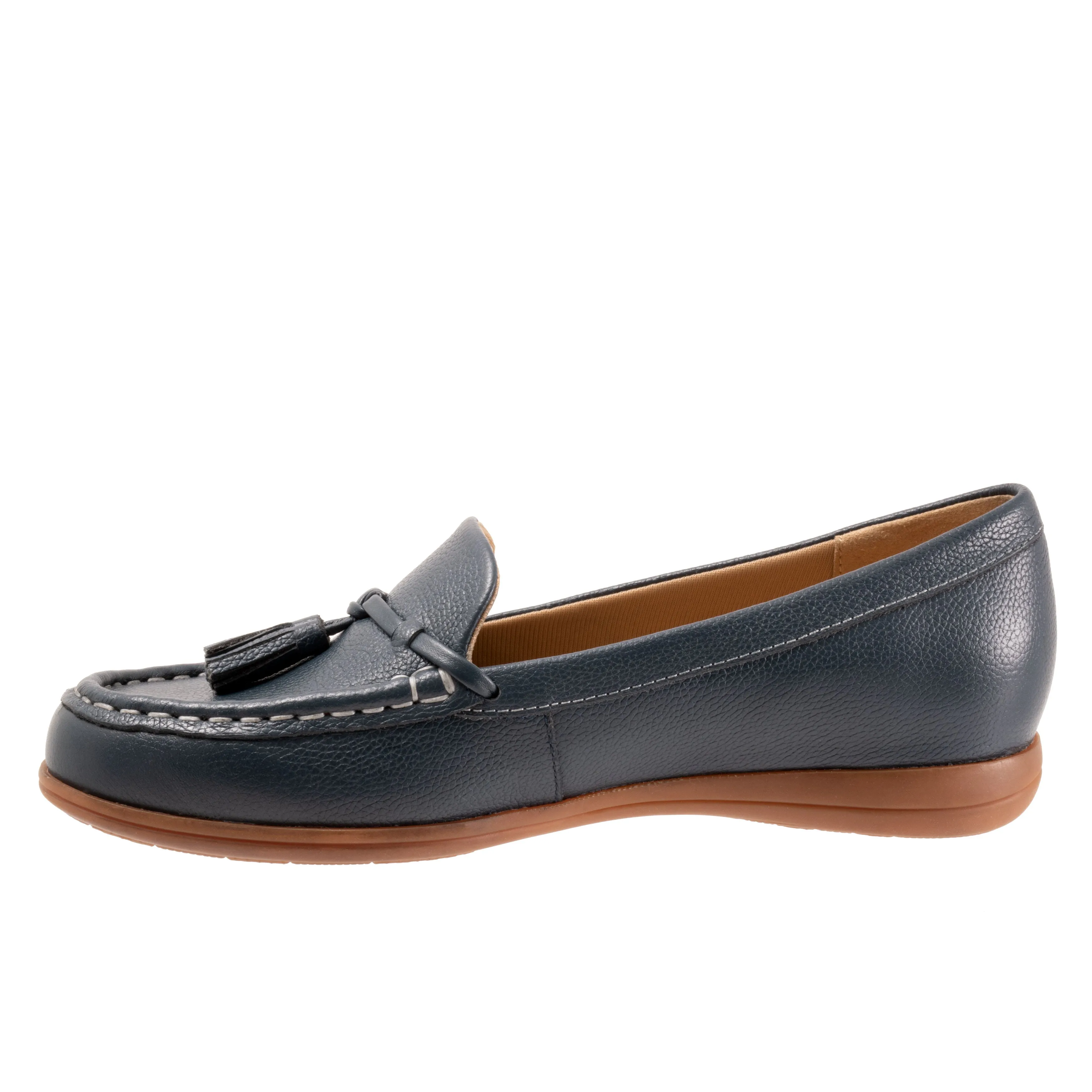 Dawson Navy Leather Moccasin