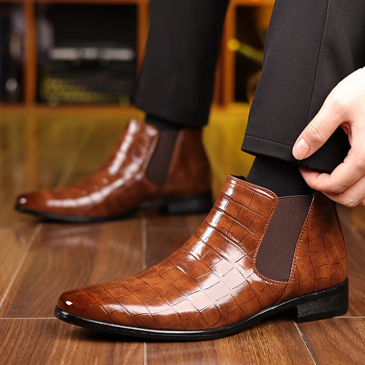 Elsa | Elegant Square-Toe Chelsea Boots