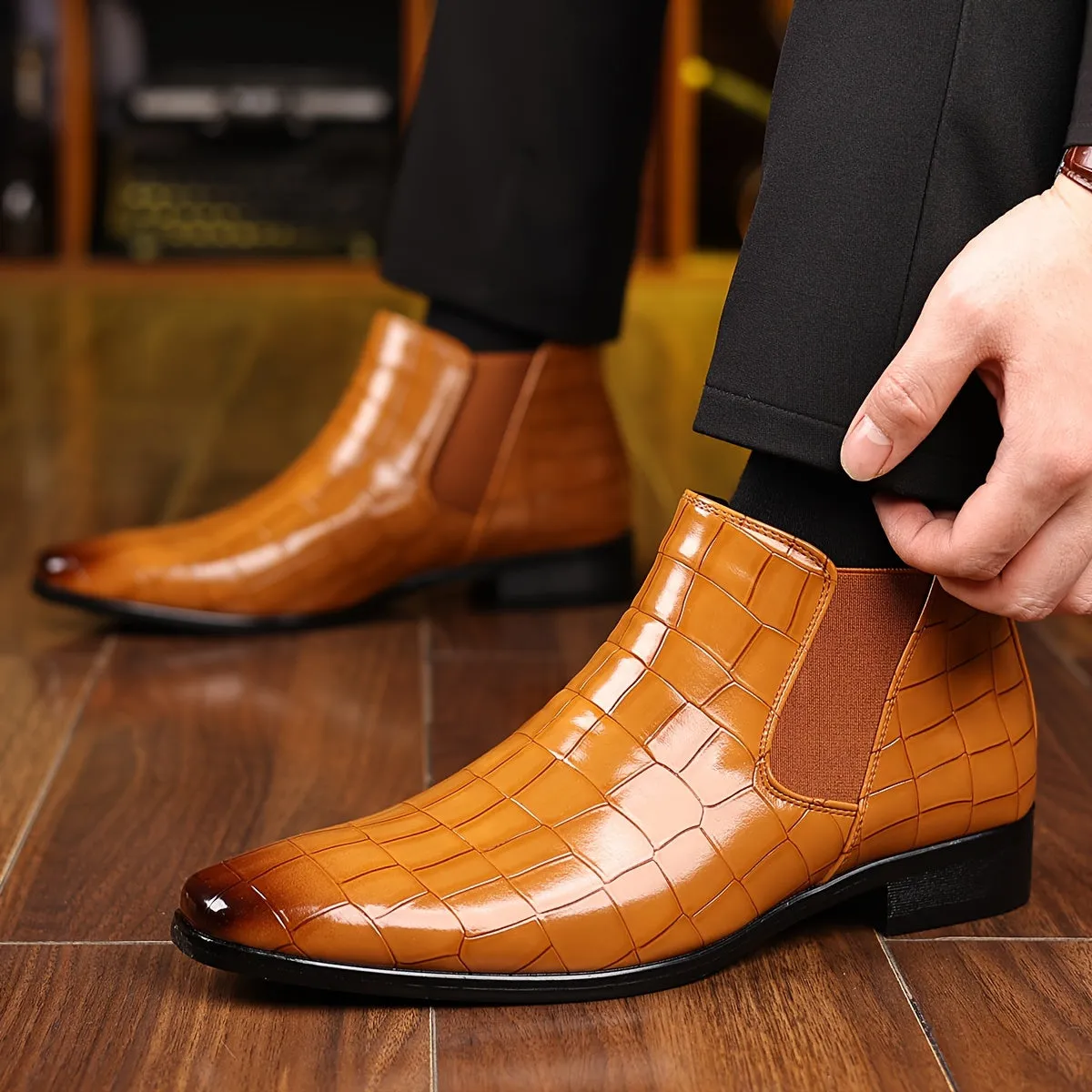 Elsa | Elegant Square-Toe Chelsea Boots