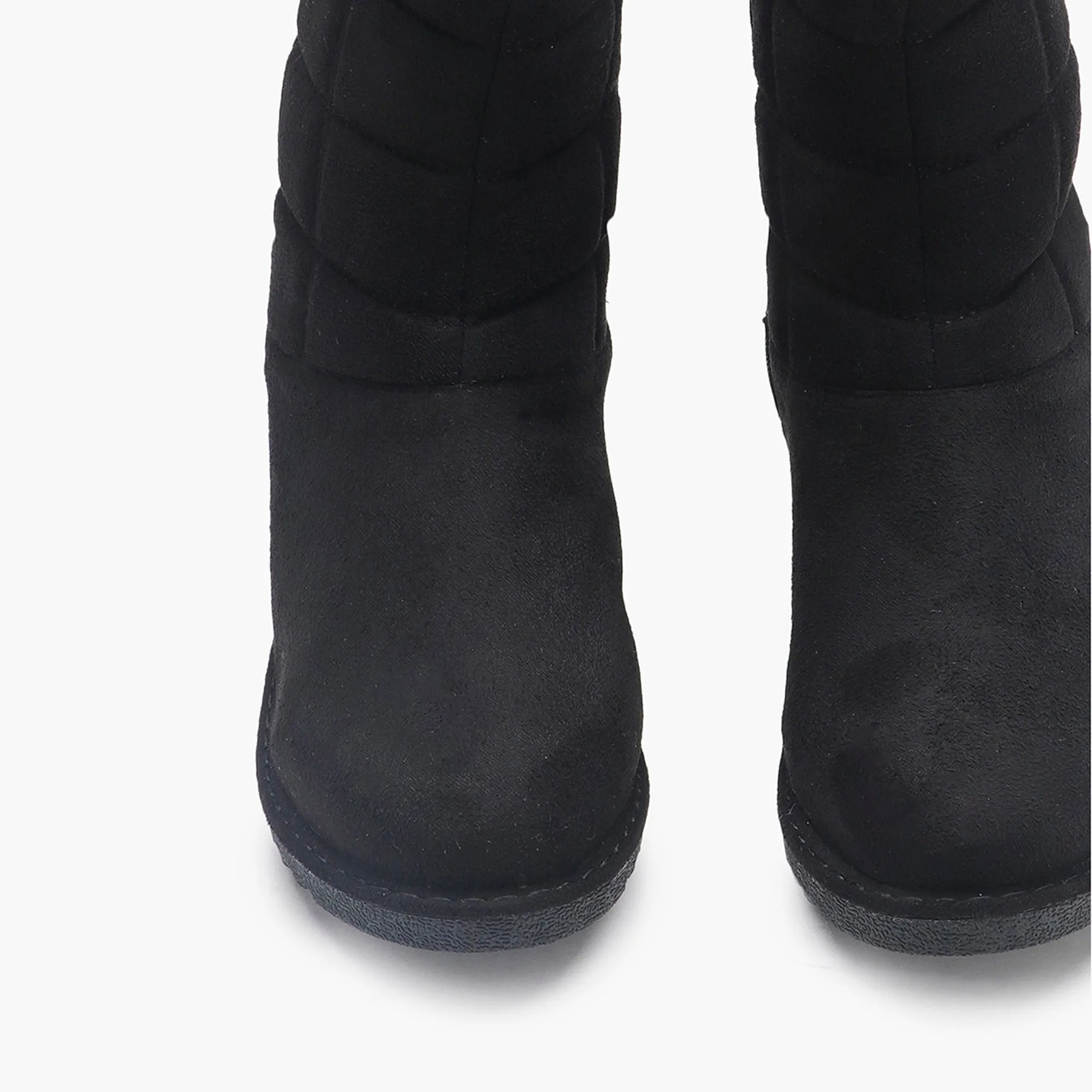Fur Top Zipper Suede Boots