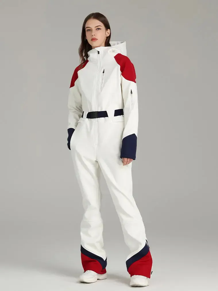 Retro Ski Suit Downhill One-piece Snowsuit