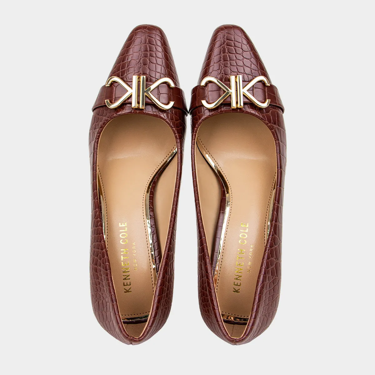 Rian Kc Buckle Pump Calzado Casual De Tacon Para Mujer