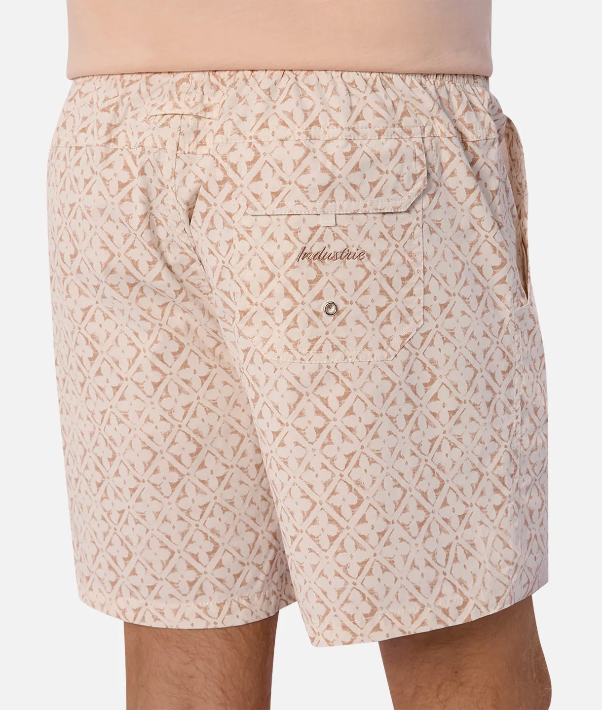The Avila Swim Short - White/Orchid