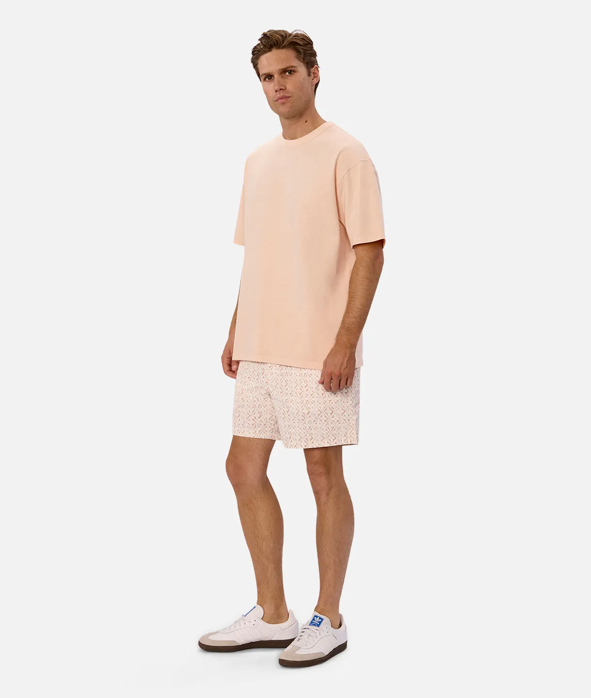 The Avila Swim Short - White/Orchid