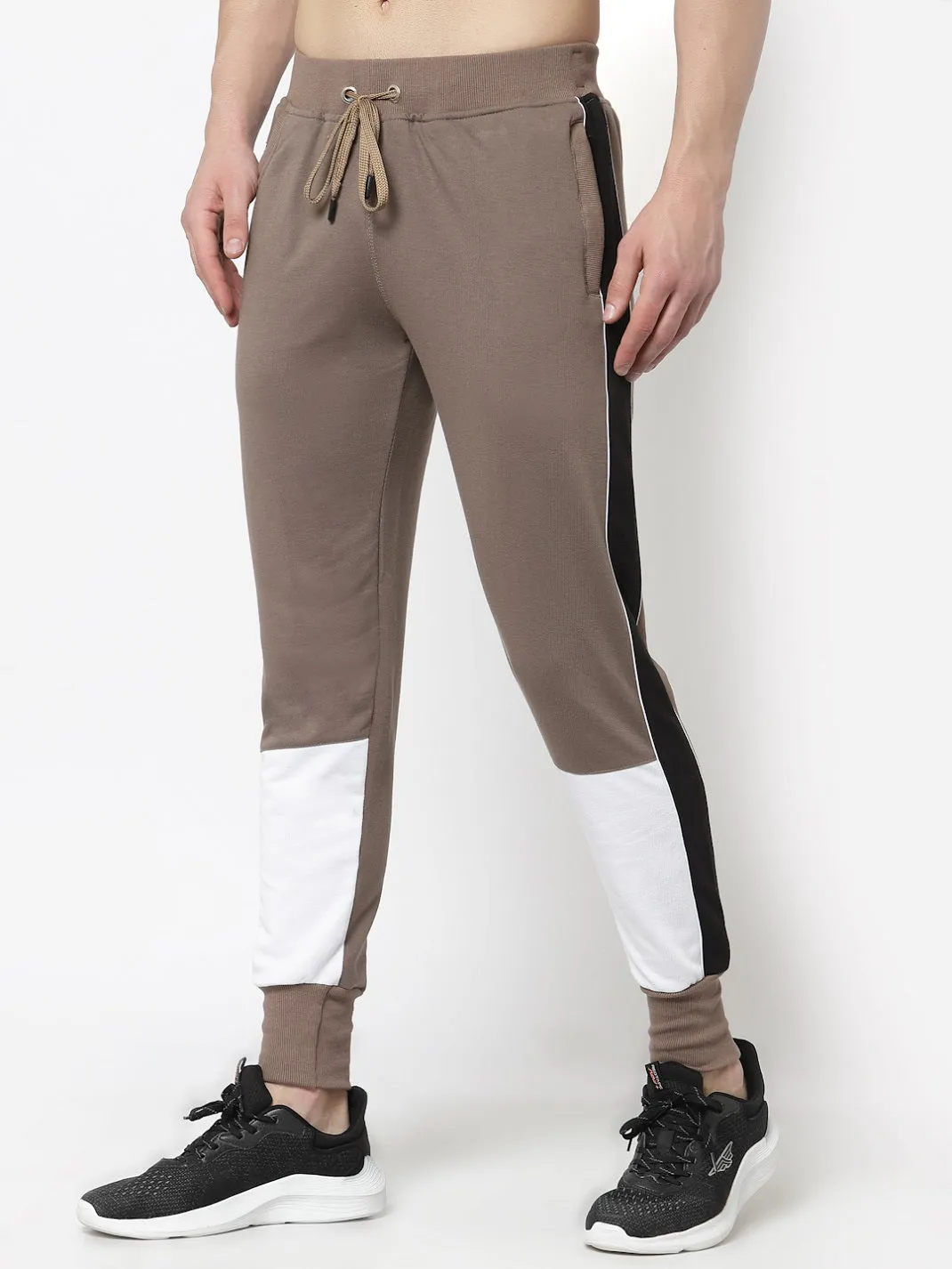 UZARUS Men's Cotton Regular fit Joggers Track Pants with 2 Zippered Pockets