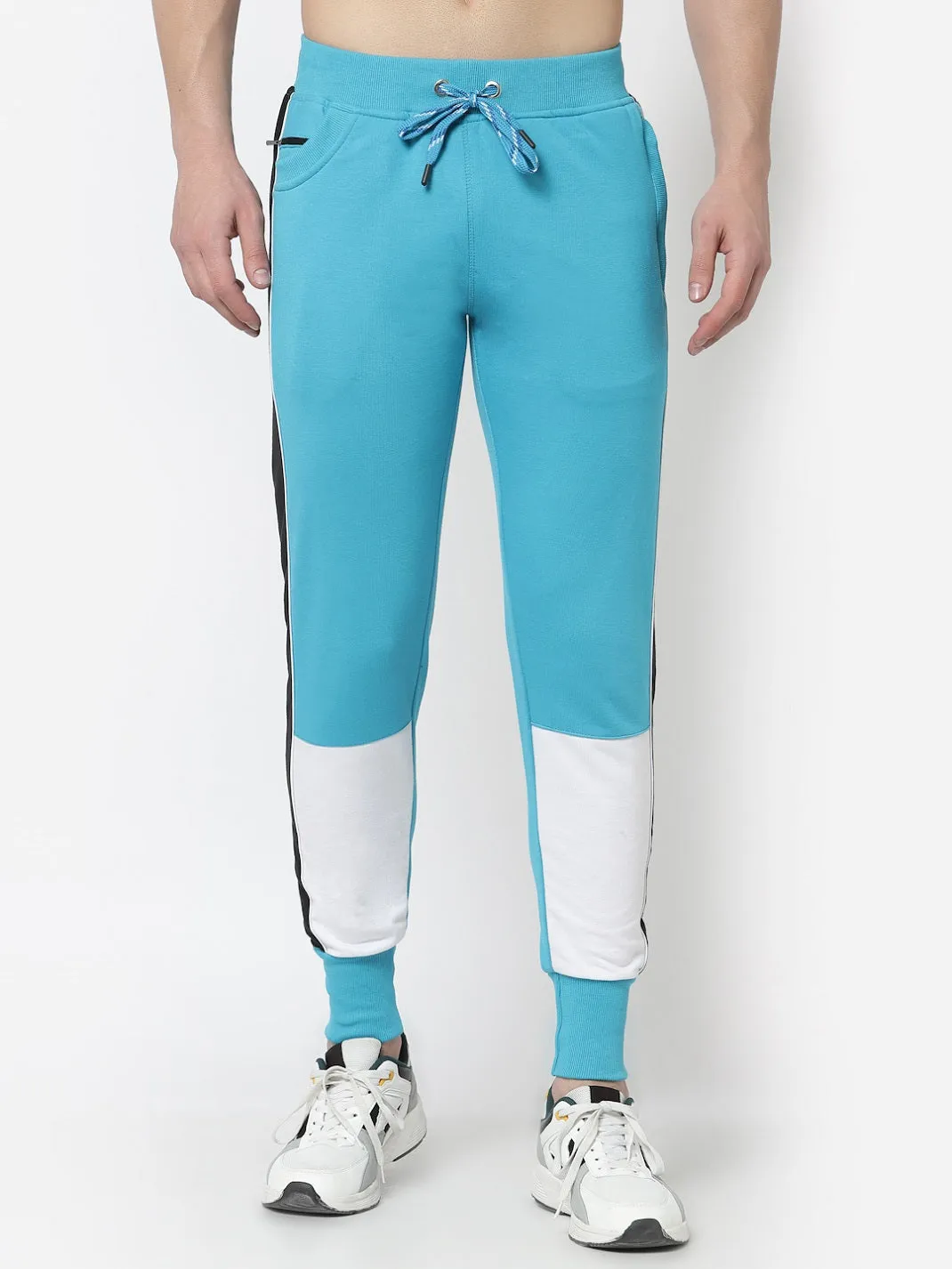UZARUS Men's Cotton Regular fit Joggers Track Pants with 2 Zippered Pockets