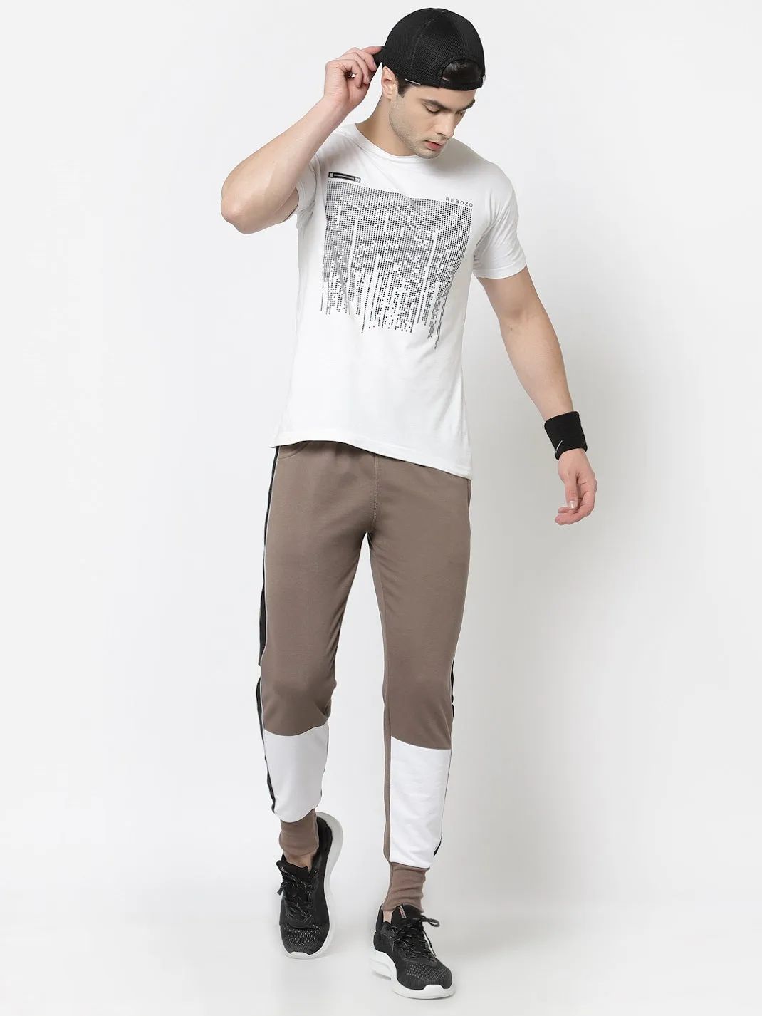 UZARUS Men's Cotton Regular fit Joggers Track Pants with 2 Zippered Pockets