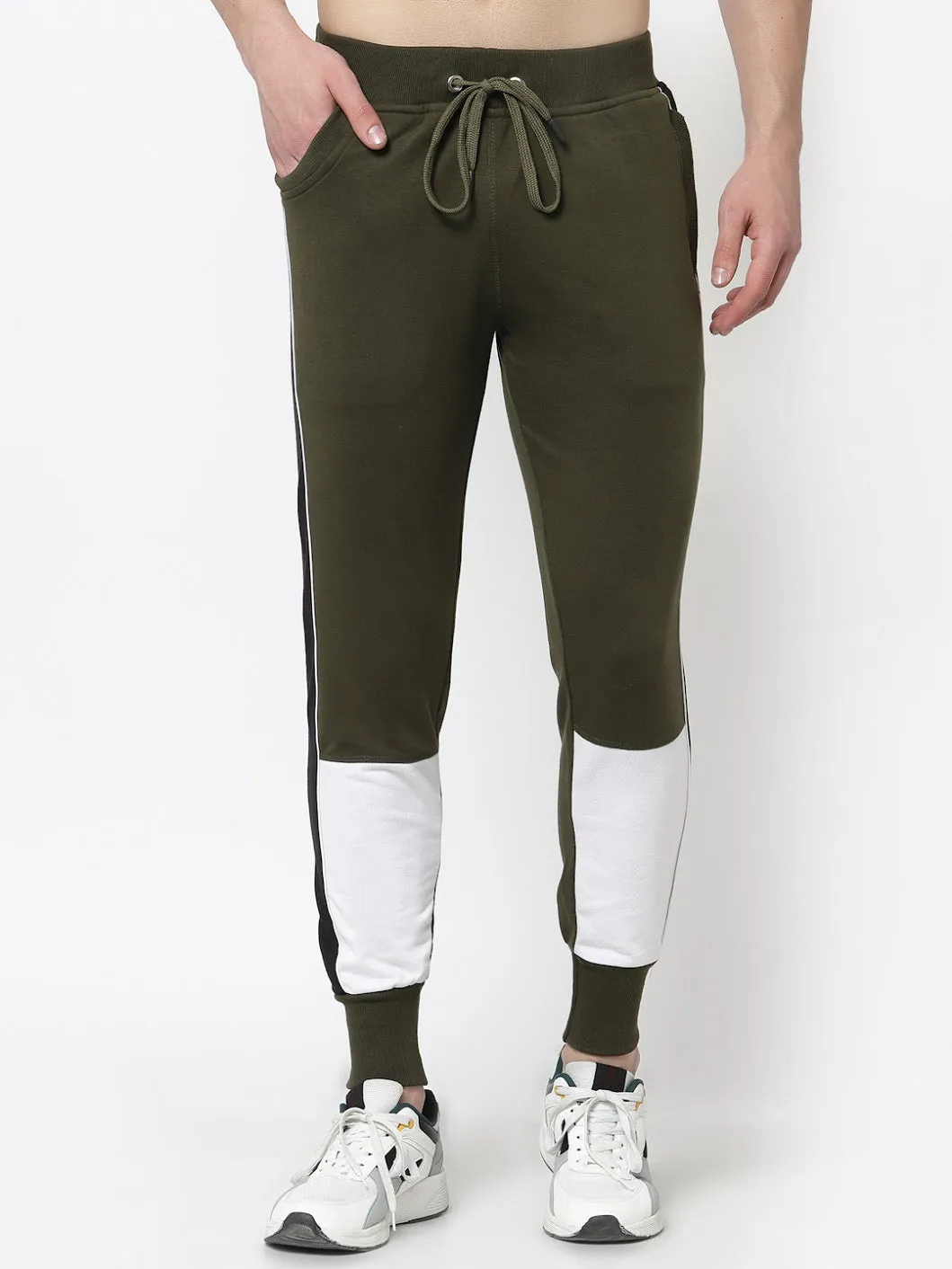 UZARUS Men's Cotton Regular fit Joggers Track Pants with 2 Zippered Pockets