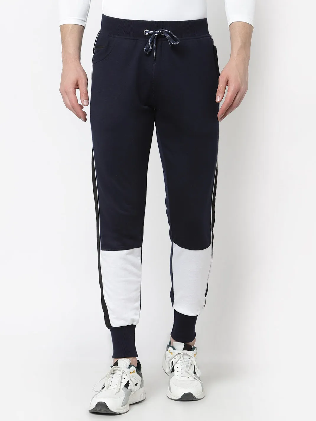 UZARUS Men's Cotton Regular fit Joggers Track Pants with 2 Zippered Pockets