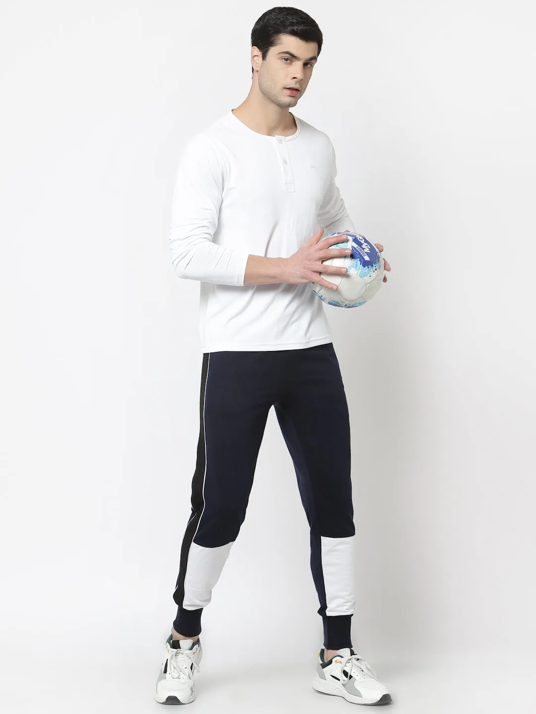 UZARUS Men's Cotton Regular fit Joggers Track Pants with 2 Zippered Pockets