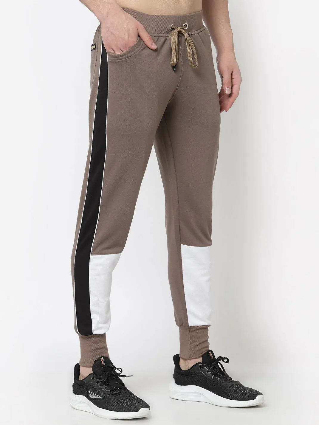 UZARUS Men's Cotton Regular fit Joggers Track Pants with 2 Zippered Pockets