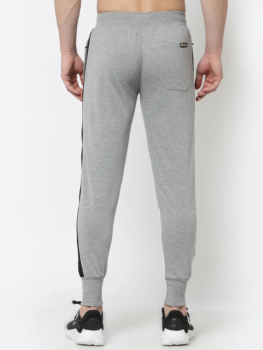 UZARUS Men's Cotton Regular fit Joggers Track Pants with 2 Zippered Pockets