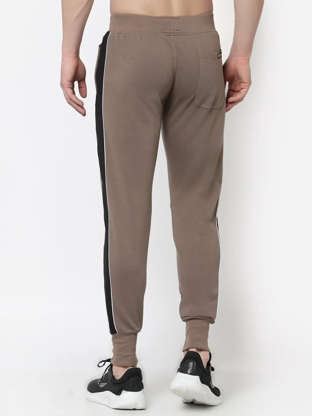 UZARUS Men's Cotton Regular fit Joggers Track Pants with 2 Zippered Pockets