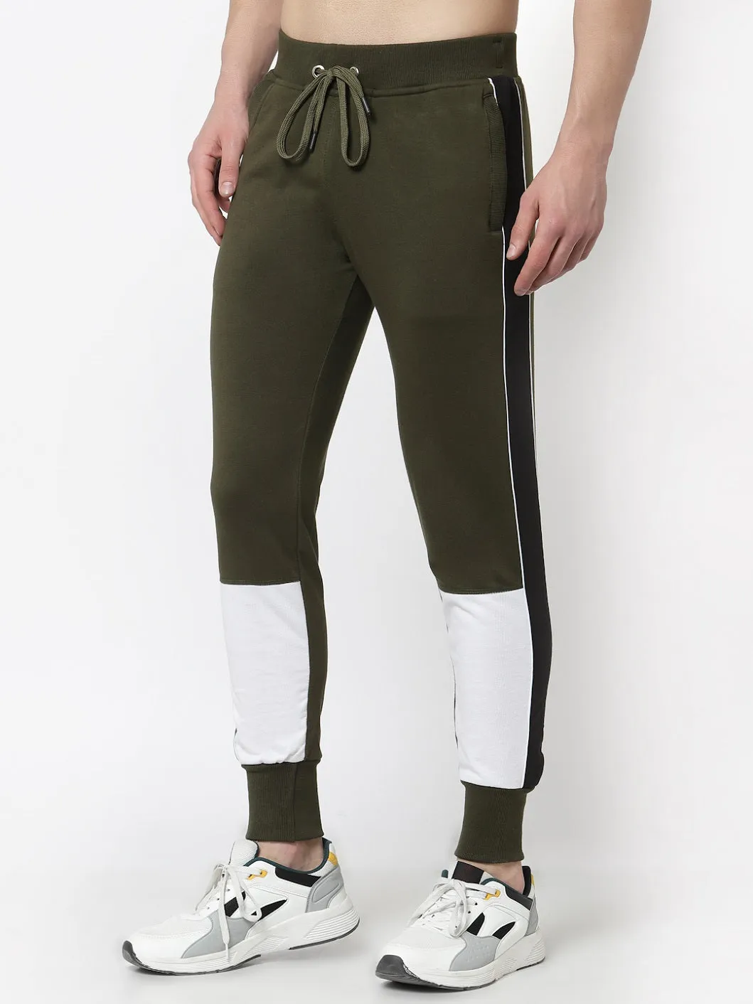 UZARUS Men's Cotton Regular fit Joggers Track Pants with 2 Zippered Pockets