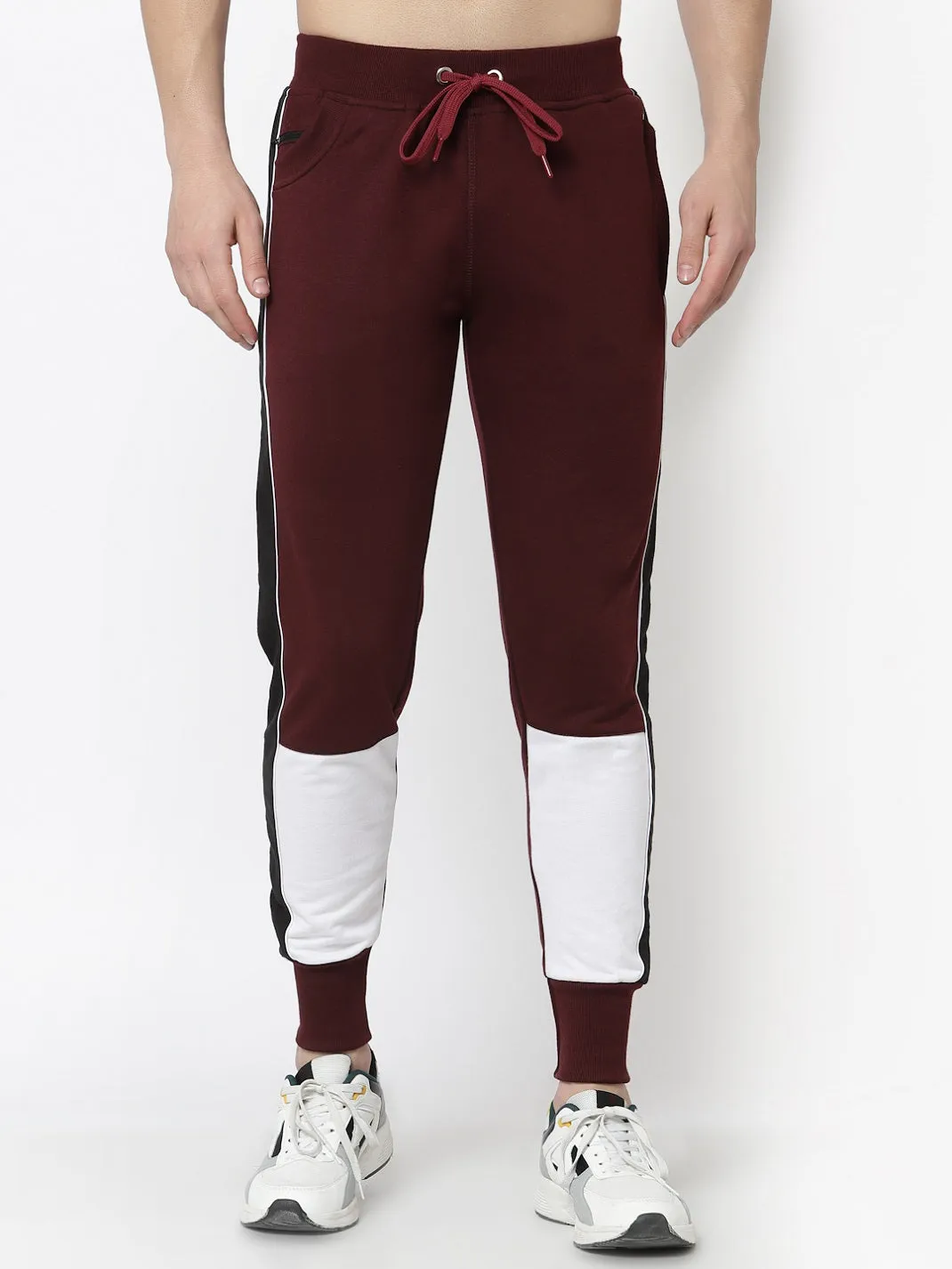 UZARUS Men's Cotton Regular fit Joggers Track Pants with 2 Zippered Pockets