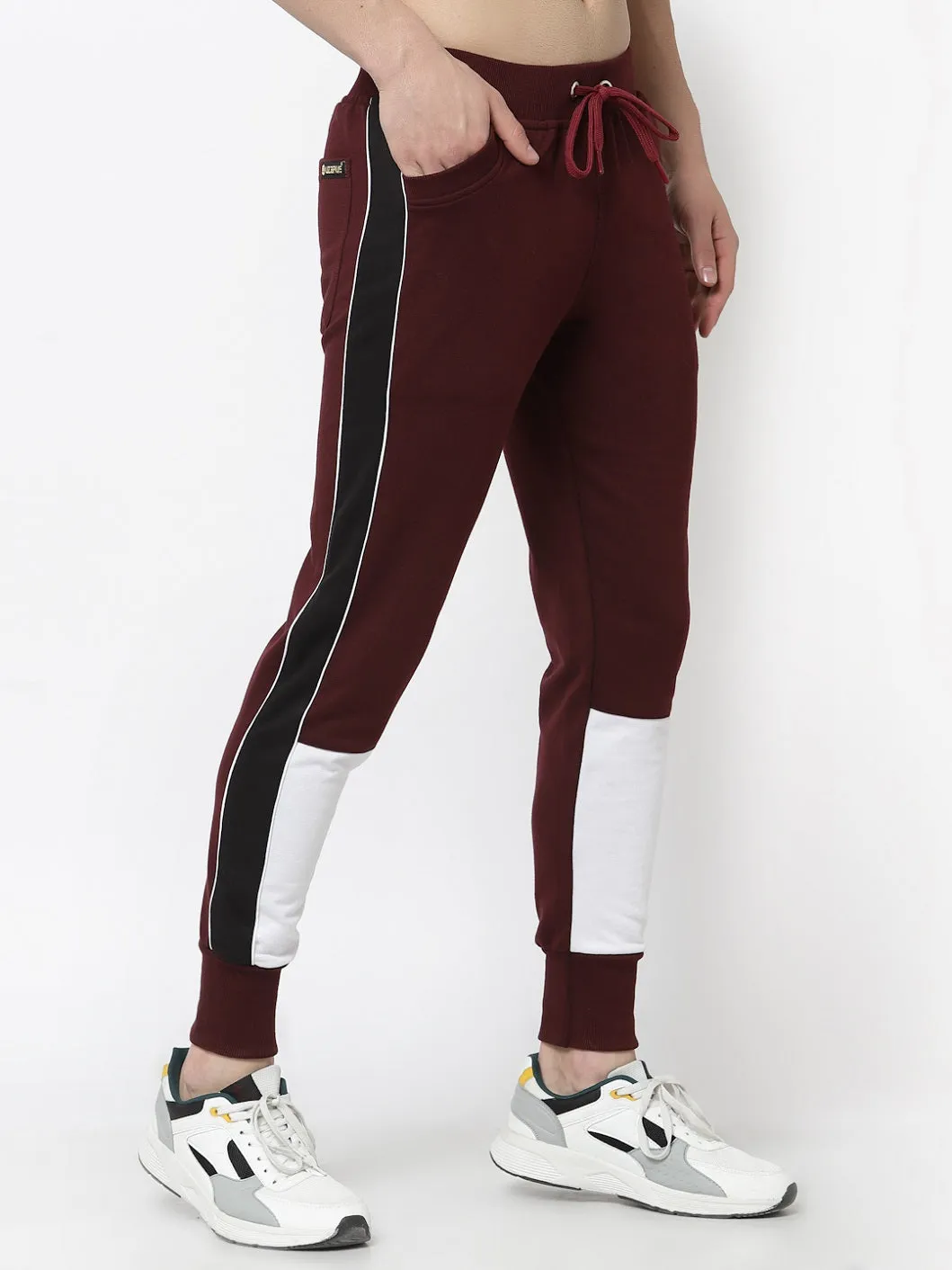 UZARUS Men's Cotton Regular fit Joggers Track Pants with 2 Zippered Pockets