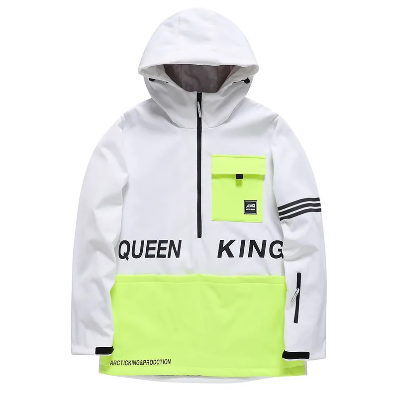 Women Hooded Ski Popover Jacket Insulated Snow Pullover